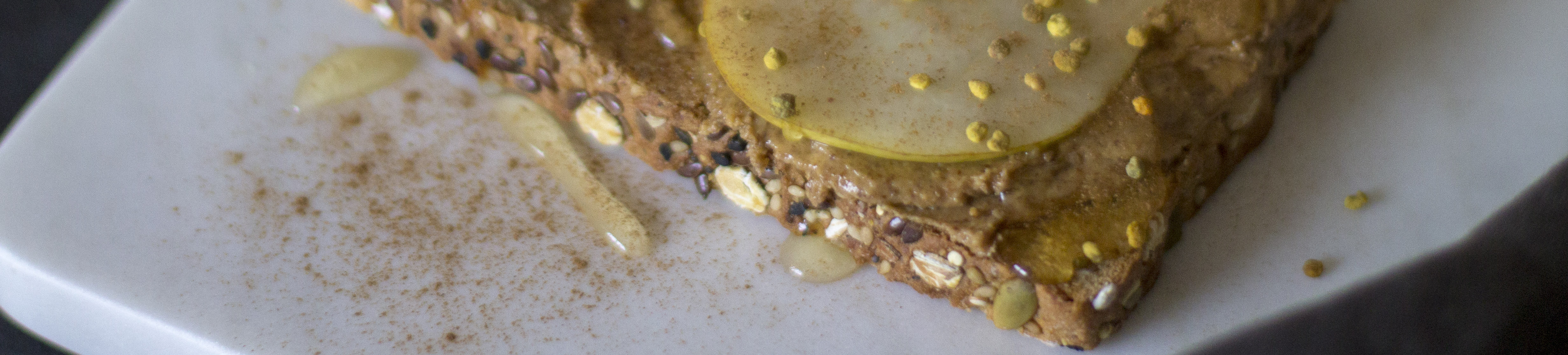 Pear Almond Butter Toast with Honey & Bee Pollen