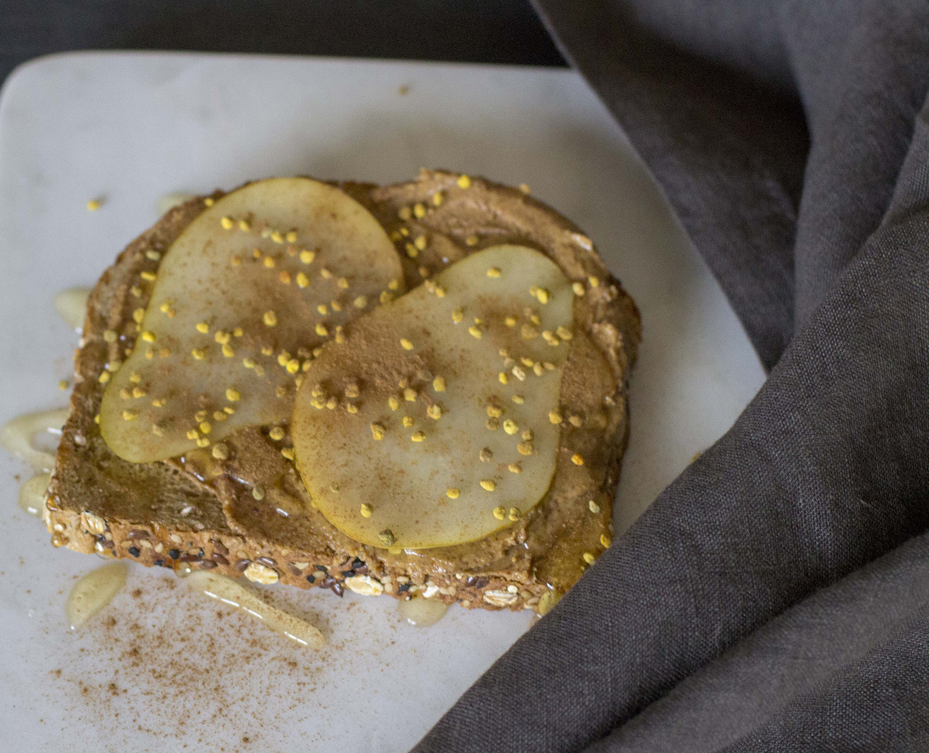 pear almond butter toast recipe